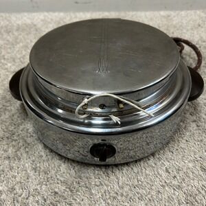 Toastmaster Waffle Maker Model 2D2 Silver Vintage Art Deco Chrome 650W